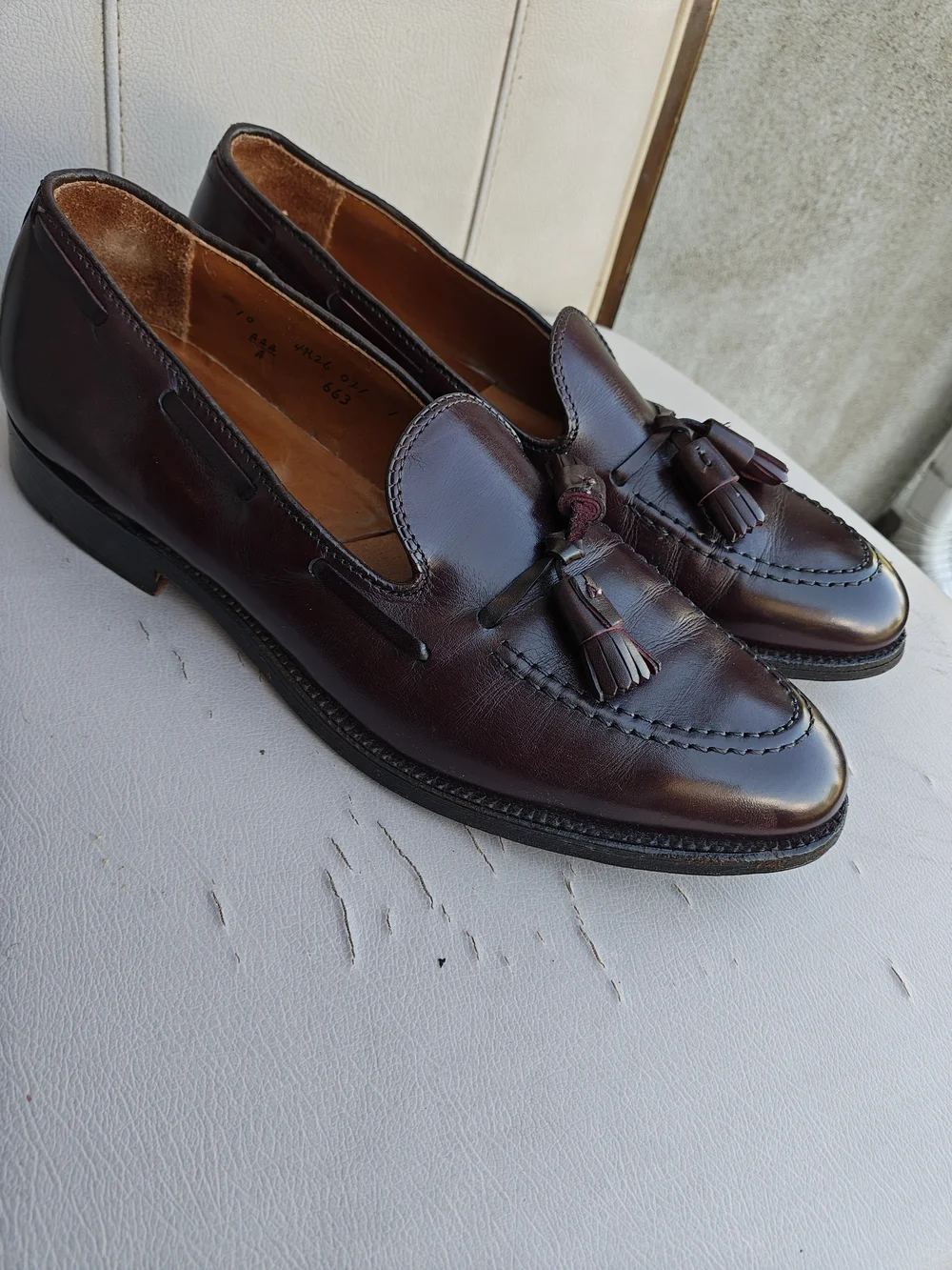 Alden Men’s Burgundy Tassel Loafers 10AAA